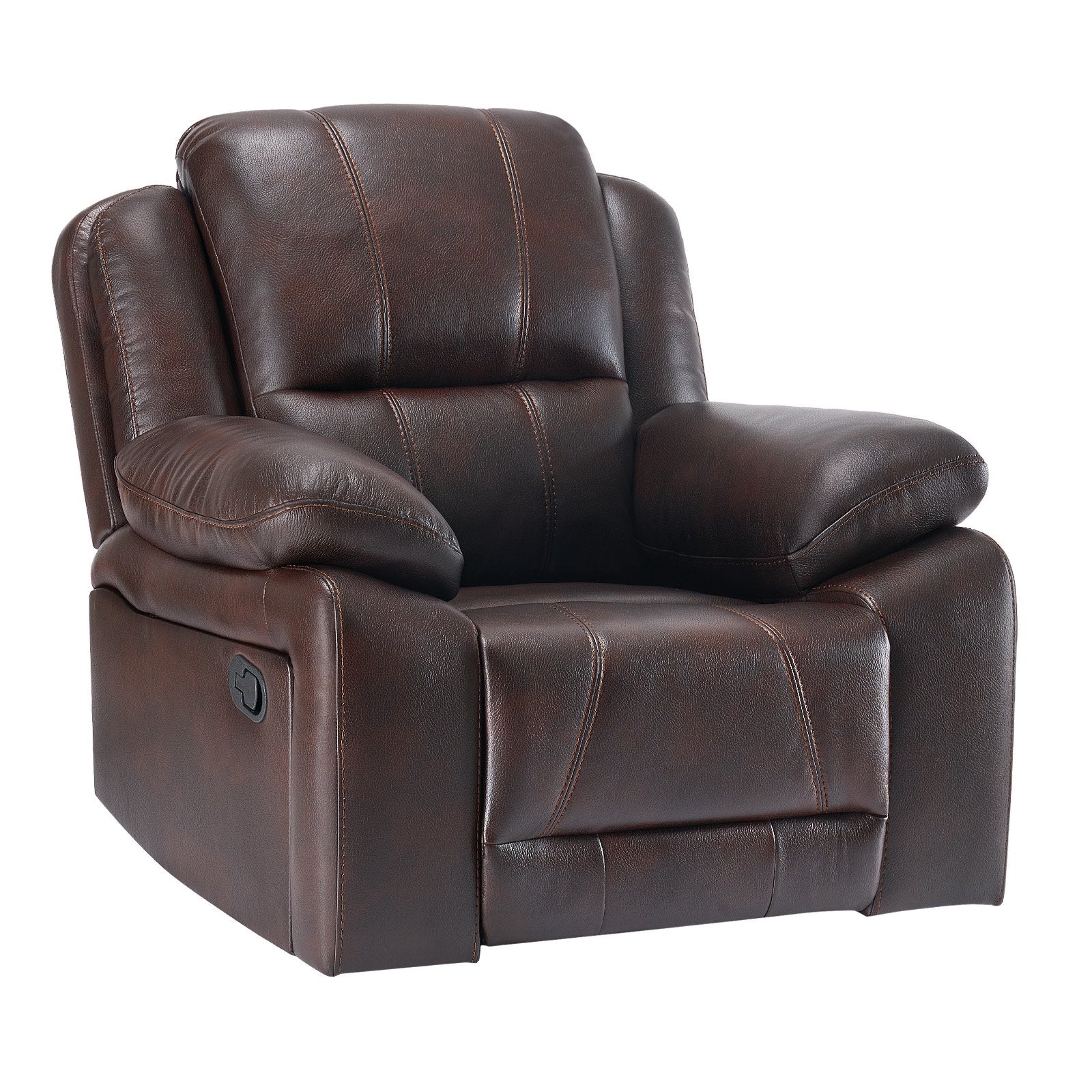 EDX Breathable Vegan Leather Recliner Chair, Lay Flat Recliner For The Elderly, Recliner Sofa for Living Room Home Theater Seating
