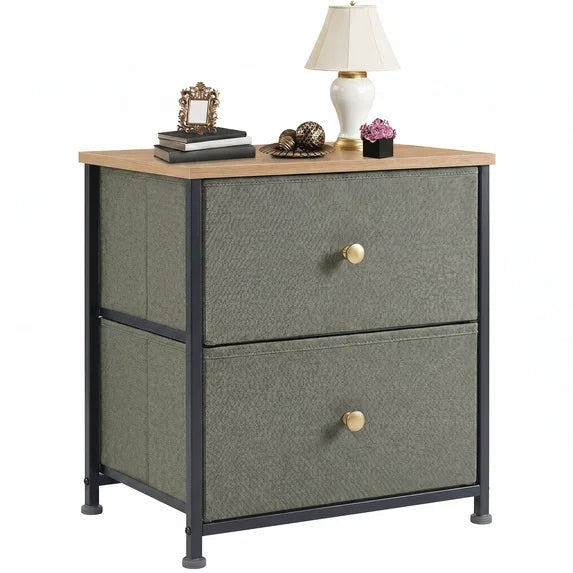 edx Nightstand, Versatile Nightstand with 2 Drawers - Ideal for Bedroom, Living Room, Closet, Entryway, Blue