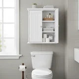 edx Wall Cabinet, Over The Toilet Space Saver Storage Cabinet, Bathroom Organizer with 2 Doors, white