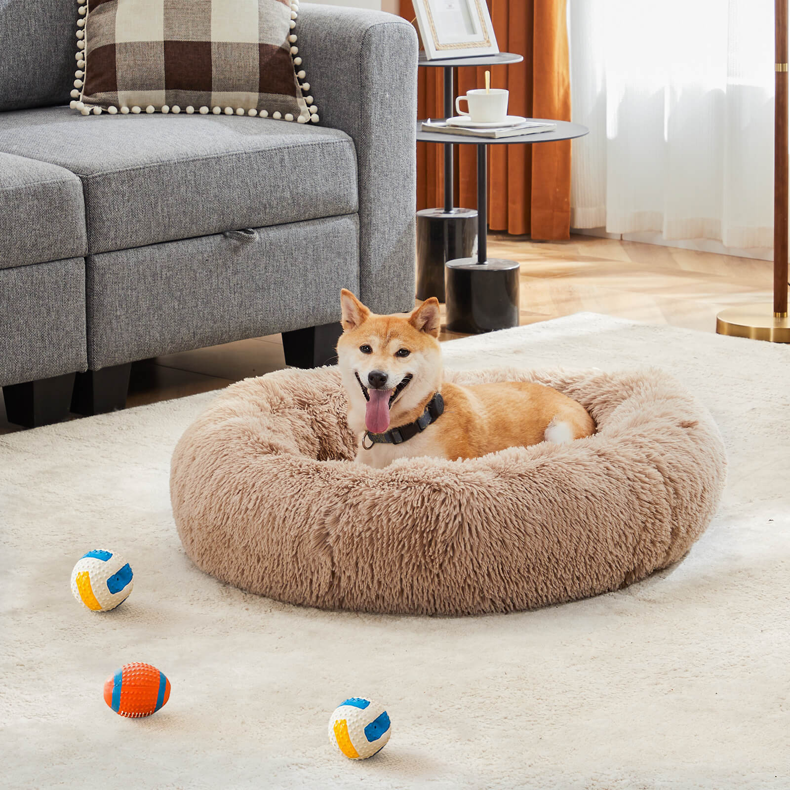 edx Dog Bed-Soft and Comfortable, Washable, Donut Shape, Multiple Sizes, Suitable for Cats and Dogs and Other Pets
