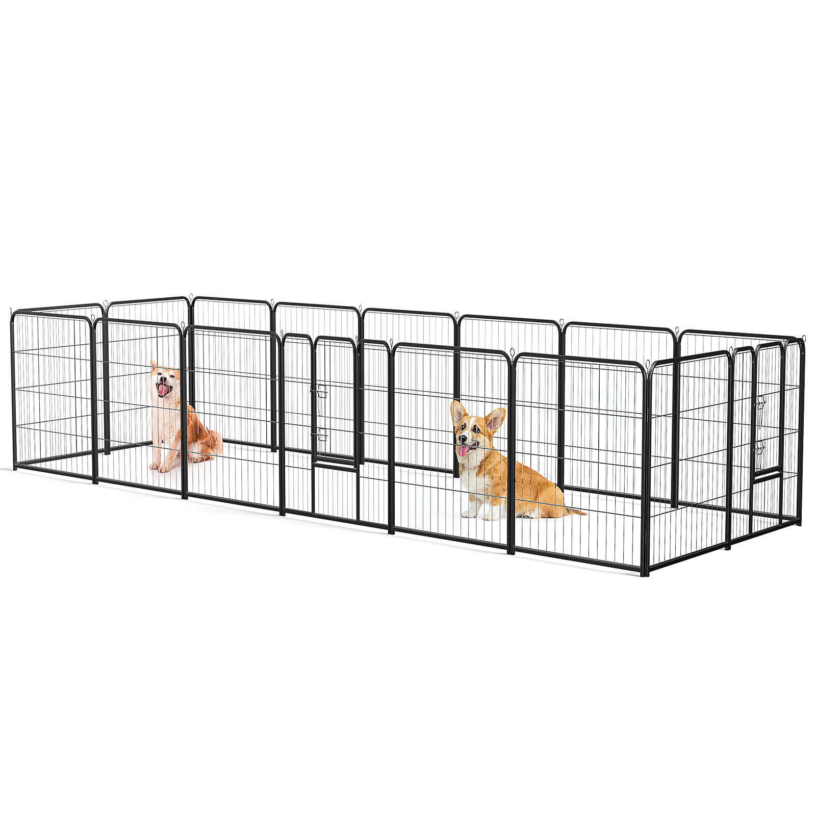 edx Dog Playpen - Collapsible Portable Pet Pen, High Metal Sport Puppy Pen with Gate for Garden, Patio, RV Camping