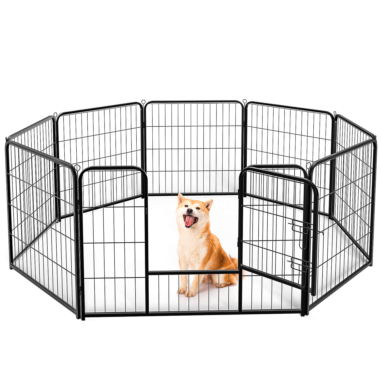 edx Dog Playpen - Collapsible Portable Pet Pen, High Metal Sport Puppy Pen with Gate for Garden, Patio, RV Camping