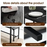 edx Dining Table Set for 4 with 2 Benches, Space-Saving Ideal 4-Person Set Kitchen Table for Daily Meals, Brunches, Workspace