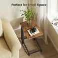 EDX C-Shaped End Table, Small Side Table for Couch, Sofa Table with Metal Frame for Living Room, Bedroom, Bedside, Rust
