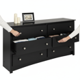 EDX 59in Wood Dresser 6 Drawer, Brown Dresser for Bedroom, Vintage Dressers, Chest of Drawers for Living Room