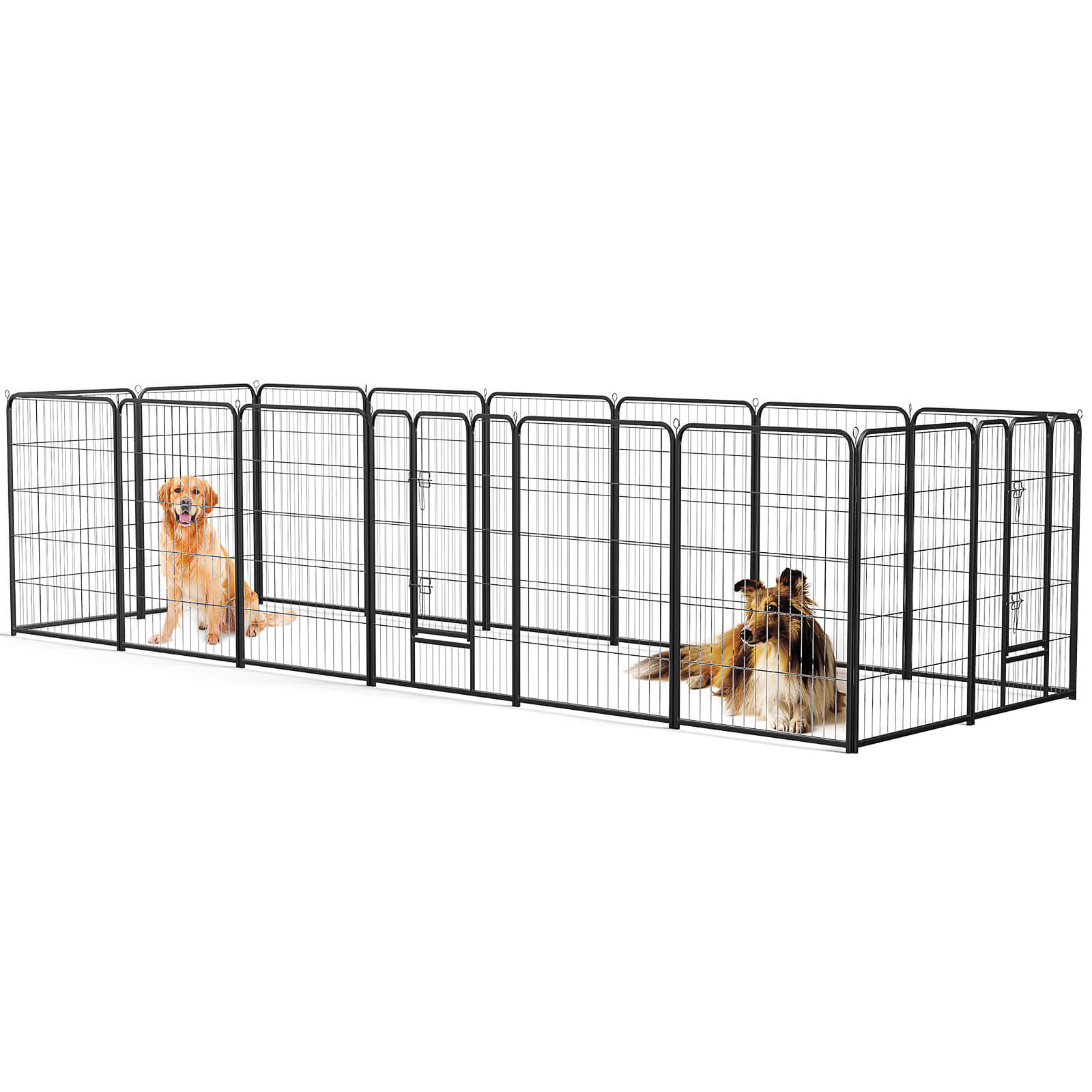 edx Dog Playpen - Collapsible Portable Pet Pen, High Metal Sport Puppy Pen with Gate for Garden, Patio, RV Camping