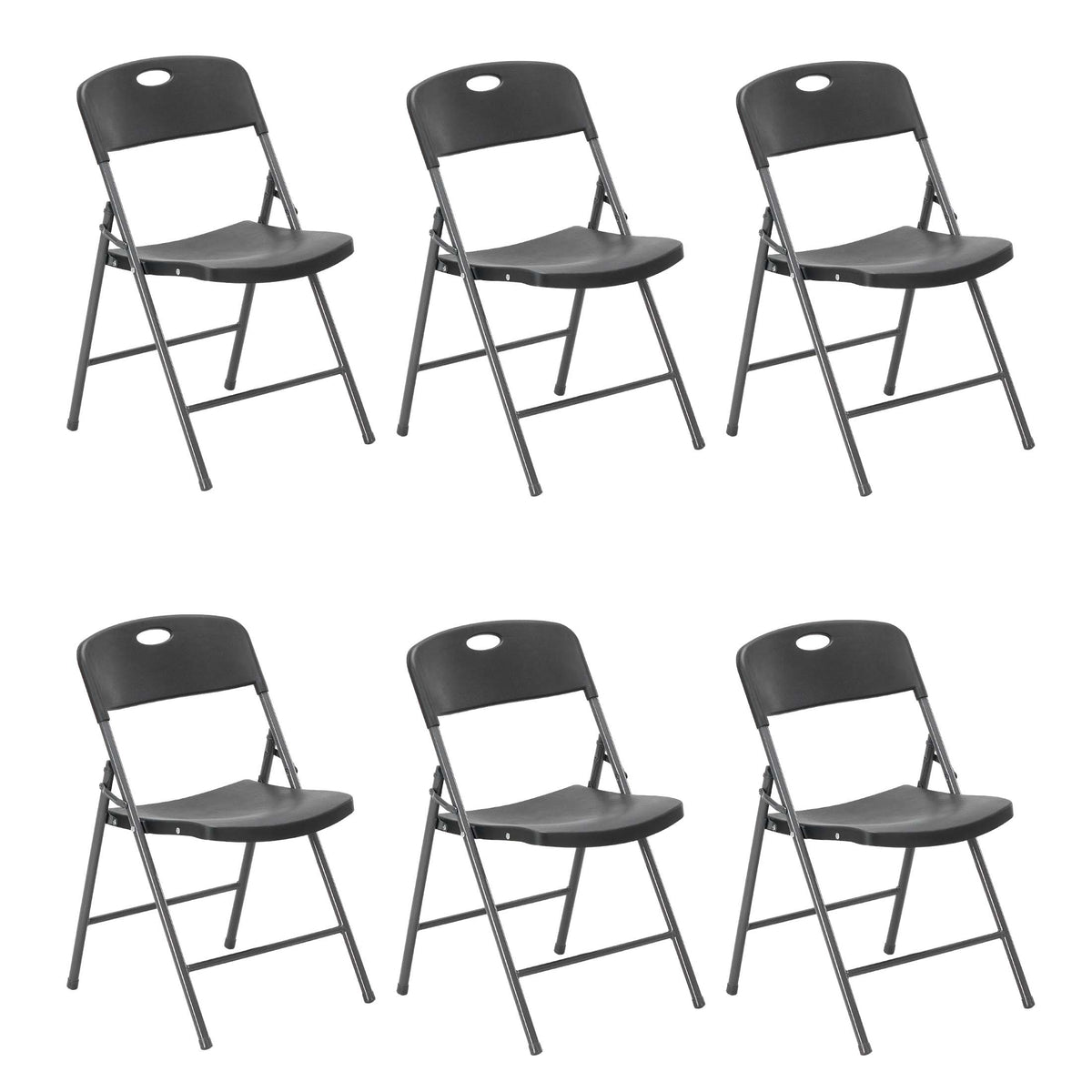 Gianna Folding Chairs with Ergonomic Back, Heavy Duty Plastic Stackable Portable Folding Chairs, Weight Capacity 330 Lbs, For Home, Office, Party, Wedding, Patio, Garden, Indoor Outdoor