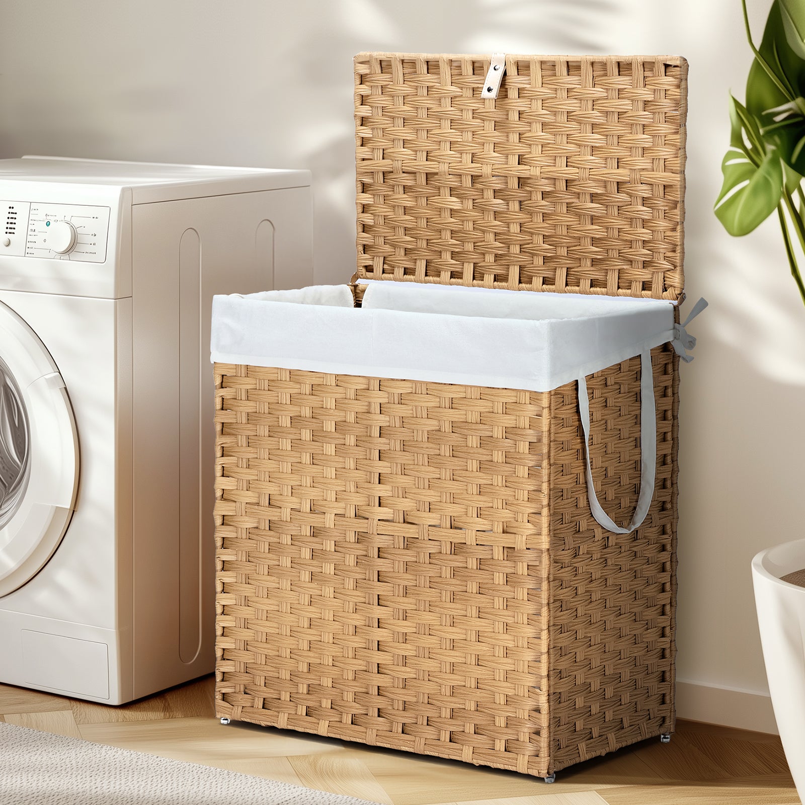 Laundry Hampers with Lid, Clothes Hampers with Handles and Removable Laundry Bags, Large Collapsible Laundry Hampers for Bedroom, Bathroom, Dorm Room