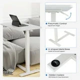 EDX Adjustable Overbed Laptop Desk Bedside Desk With Hidden Wheels for Home, Overbed Desk