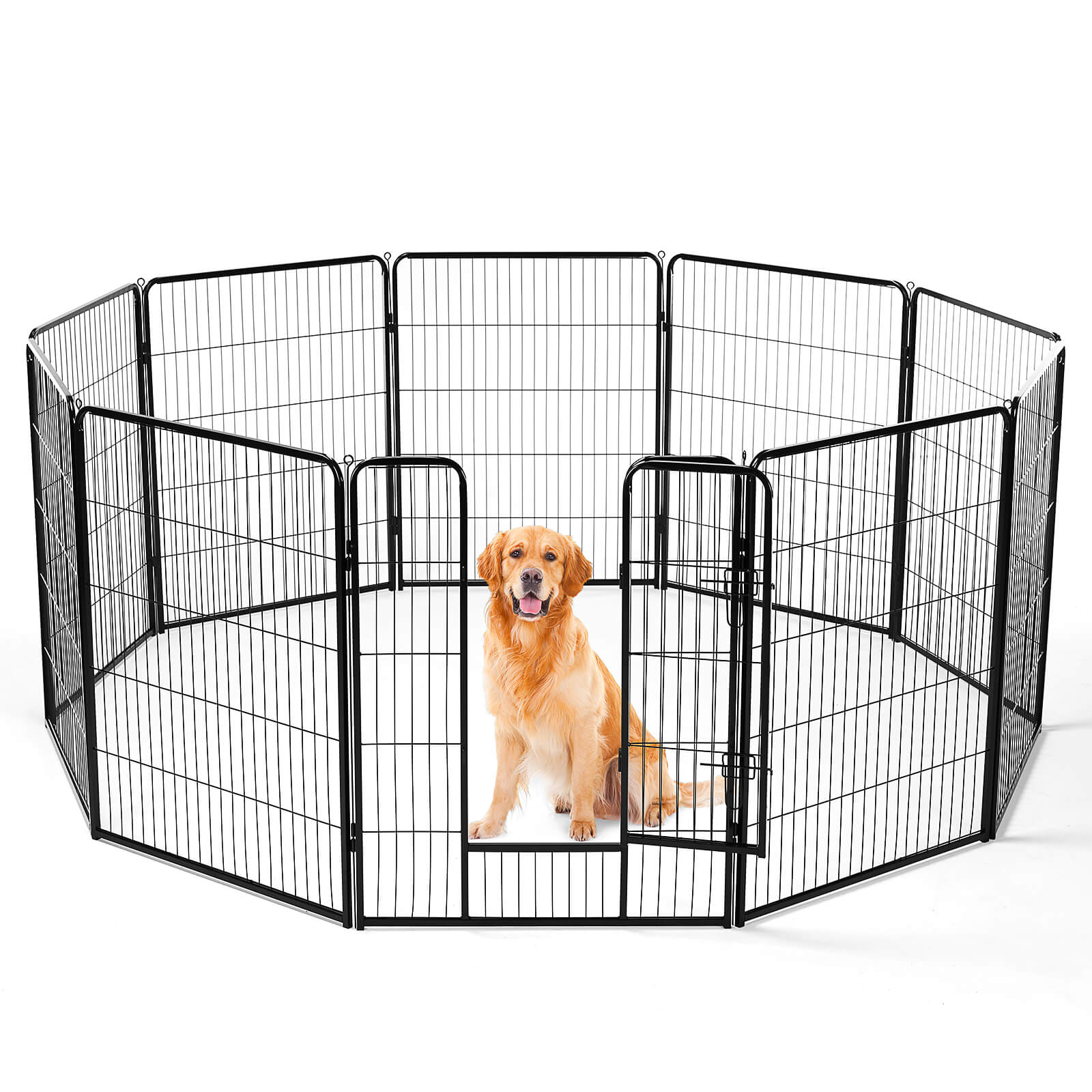 edx Dog Playpen - Collapsible Portable Pet Pen, High Metal Sport Puppy Pen with Gate for Garden, Patio, RV Camping