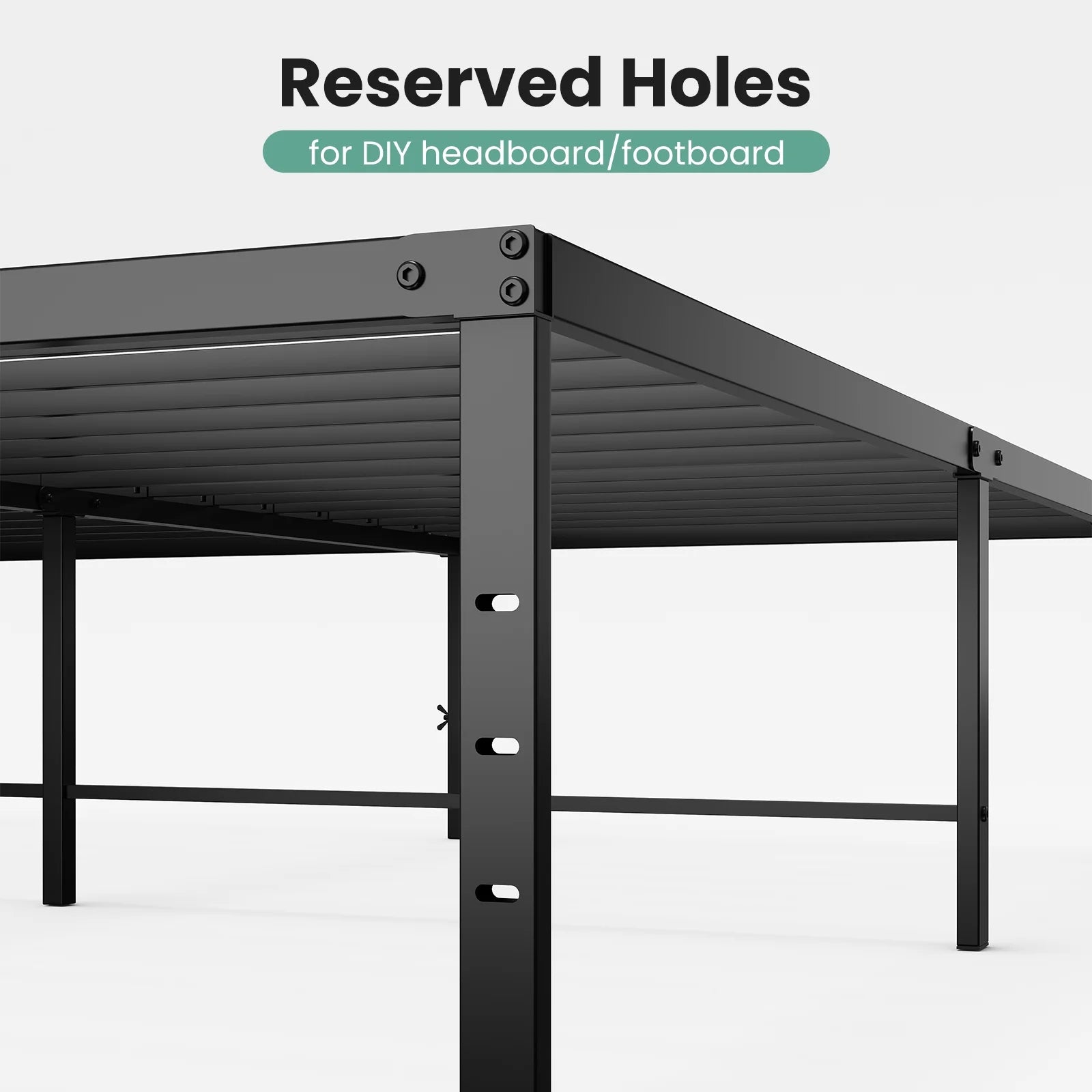 EDX 18 Inch Twin Bed Frame, Extra Tall Metal Platform with Steel Slats, Heavy Duty, Under Bed Storage, Noise Free, Easy Assembly