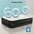 ZUNMOS 16" Air Mattress, Portable Low Noise Colchone Inflable with Built in Pump, Maximum Weight Capacity 600 lbs Air Bed for Camping, Beach, Outdoor
