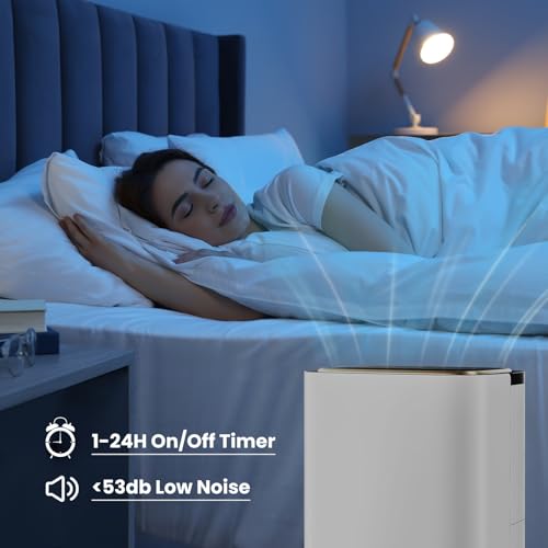 ZUNMOS Dehumidifier with Drain, Dehumidifying, for Home, Bedroom, Bathroom, White