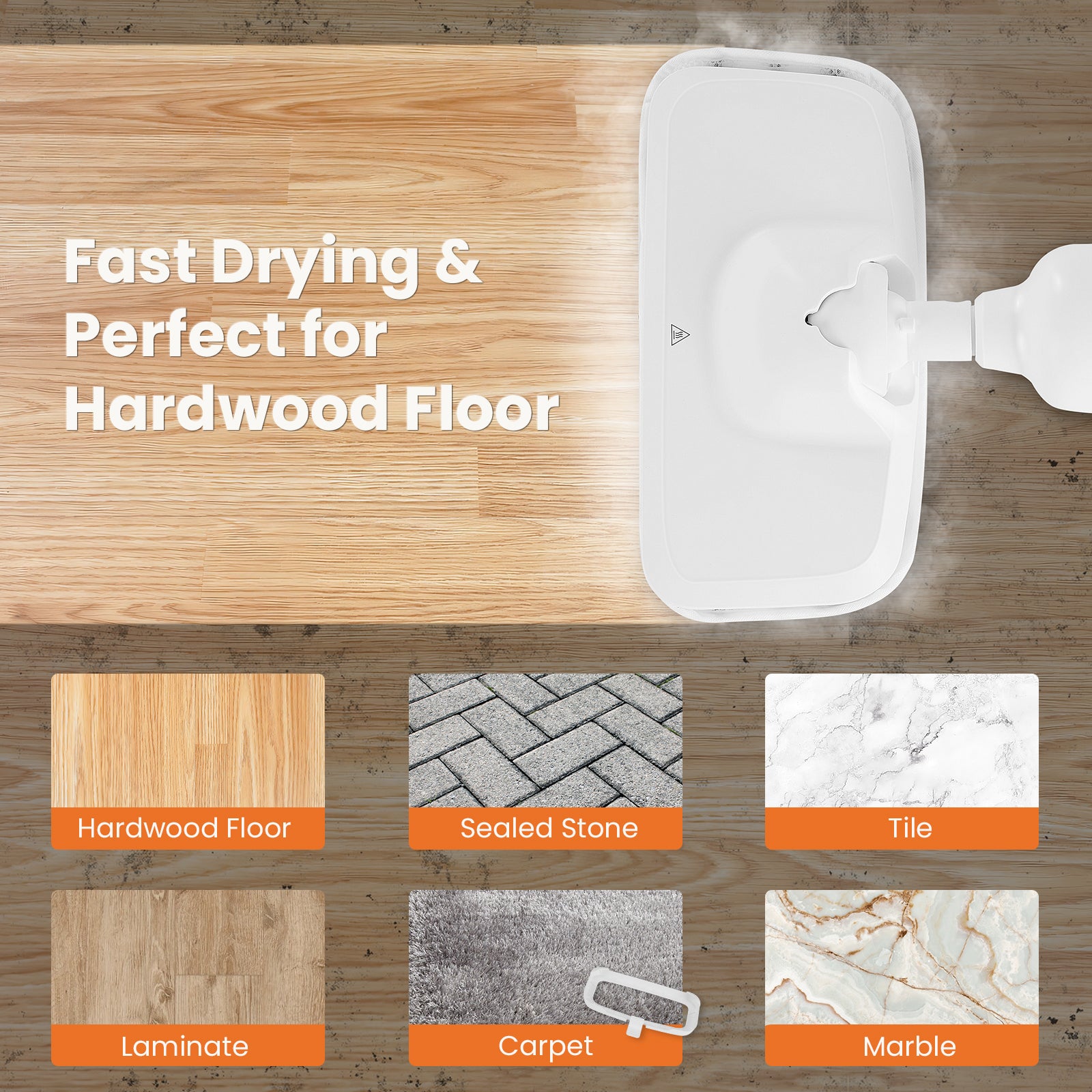 edx Steam Mop for Hardwood Floors and Tile, Electric Mops Floor Cleaner Machine
