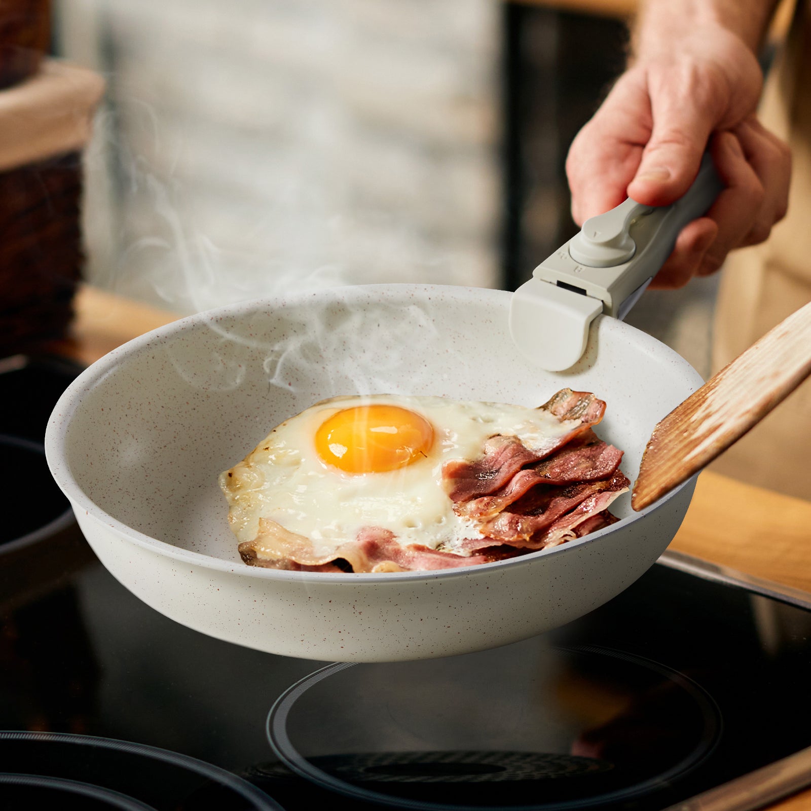 12-piece Non-Stick Cookware Set - Essential Pots and Pans with Detachable Handles for Convenient Cooking
