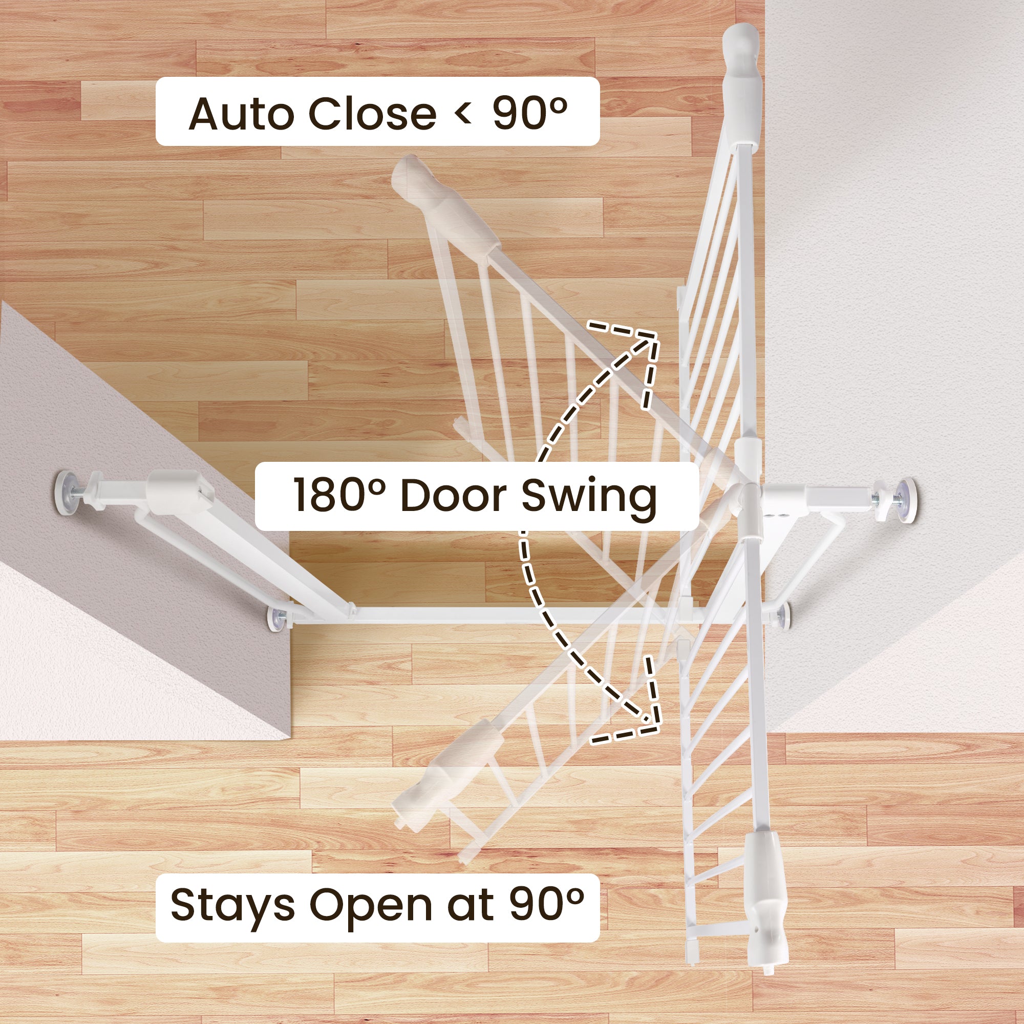 EDX Baby Gate for Stairs and Doorways, 30" Height Safety Gate for Kids and Pets, Adjustable Width 29.1"–33.8", Pressure Mounted Child Gate for Hallways and Openings