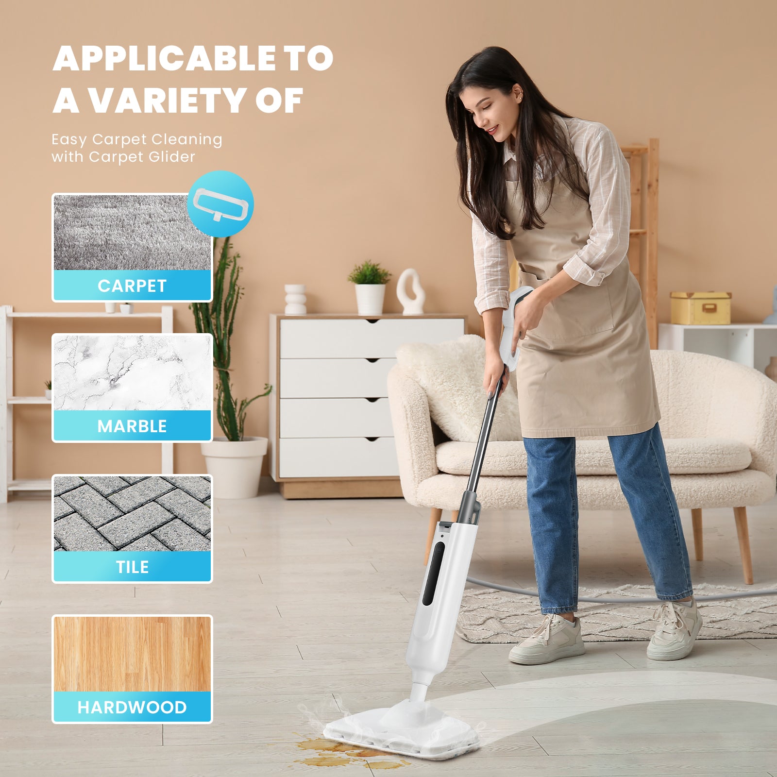 Advanced Steam Mop: Lightweight, Powerful Floor Steamer Cleaner with Optimal Performance and Easy Maneuverability