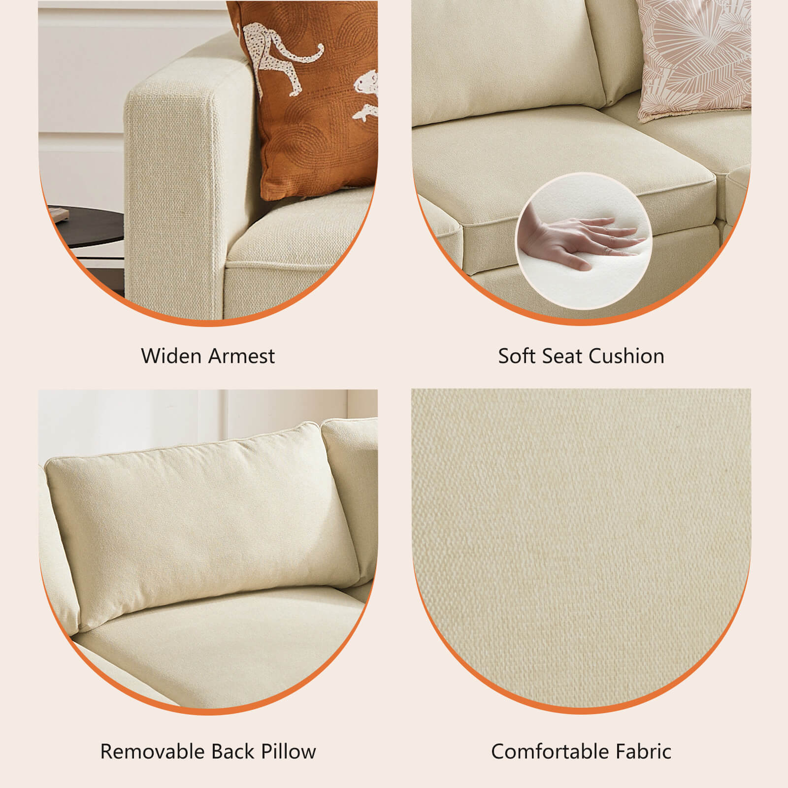 edx Convertible Sectional Sofa Couch-with Storage for Living Room, U-Shaped Modern Modular Sofa Sleeper with Reversible Chaise