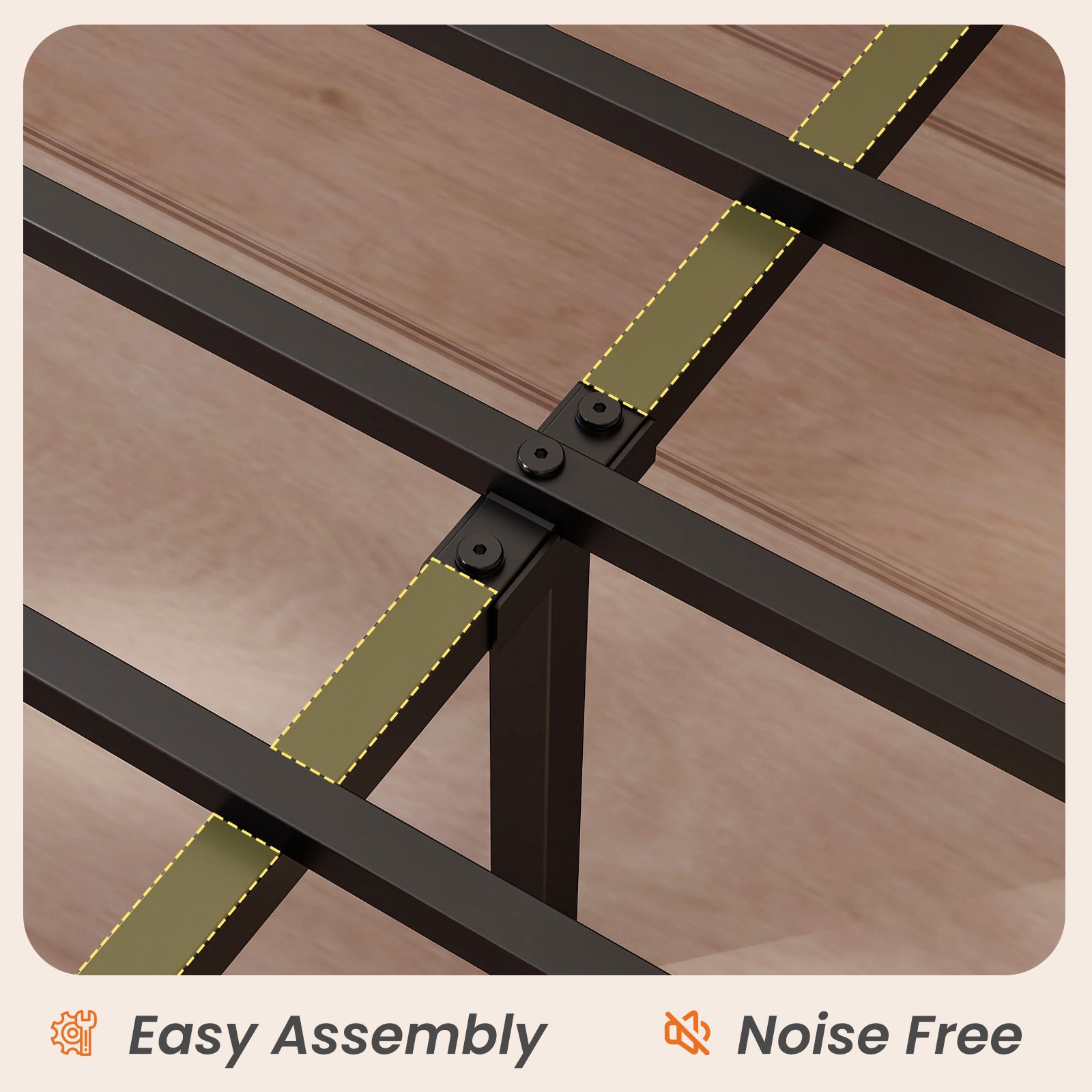 EDX Bed Frame with Headboard Integrated Charging Station, Spacious Underbed Storage,Simple No-Tool Assembly, No Box Spring Required