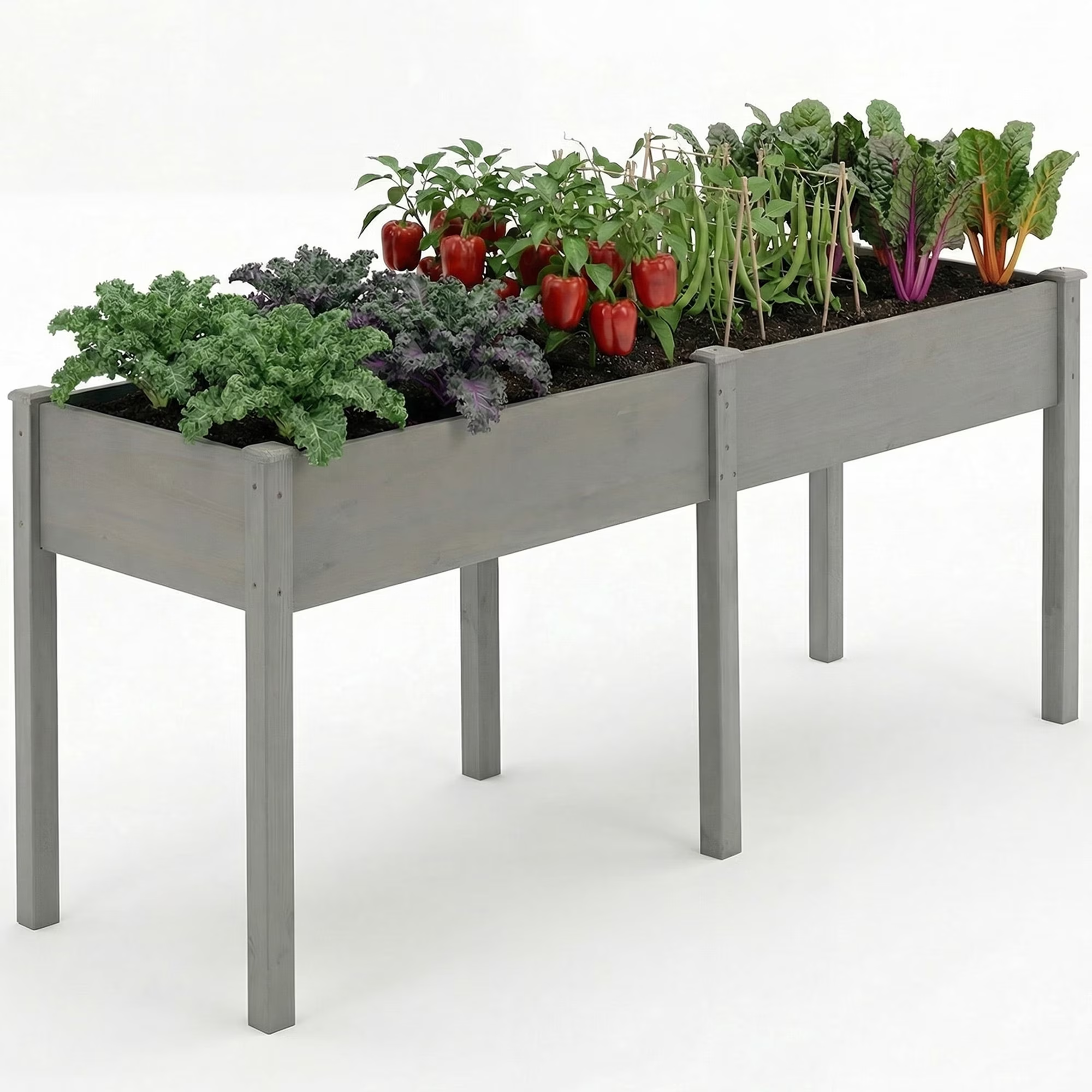 EDX Wooden Raised Garden Bed, Outdoor Planter Box Kit for Vegetables, Flowers and Herbs