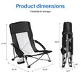 EDX Low Profile Camping Chair Portable Folding Beach Chair W/ Bag - Heavy Duty Breathable for Outdoor