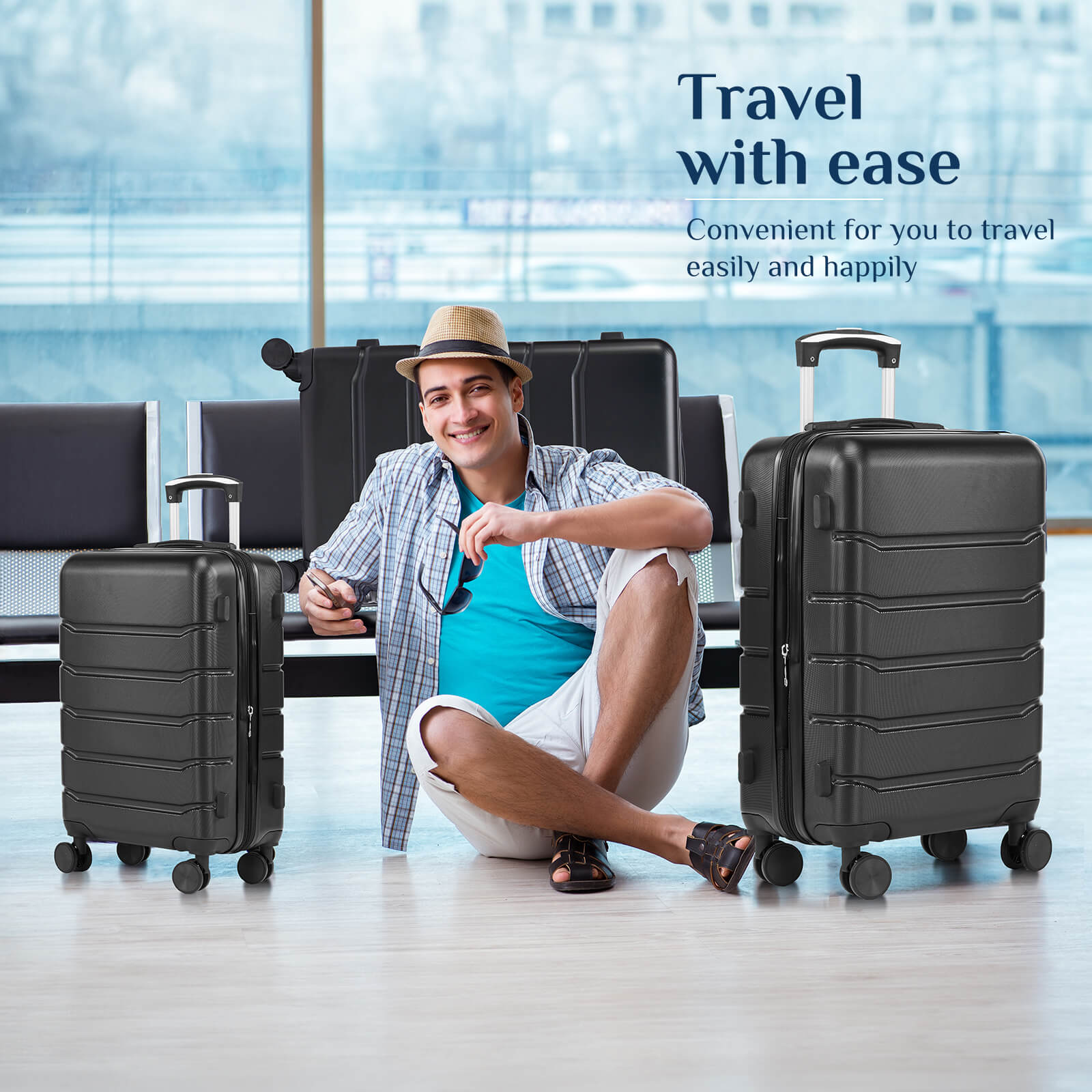 edx Lightweight Trolley Case - 20/24/28 inches, with TSA lock, portable, for travelling, business trips