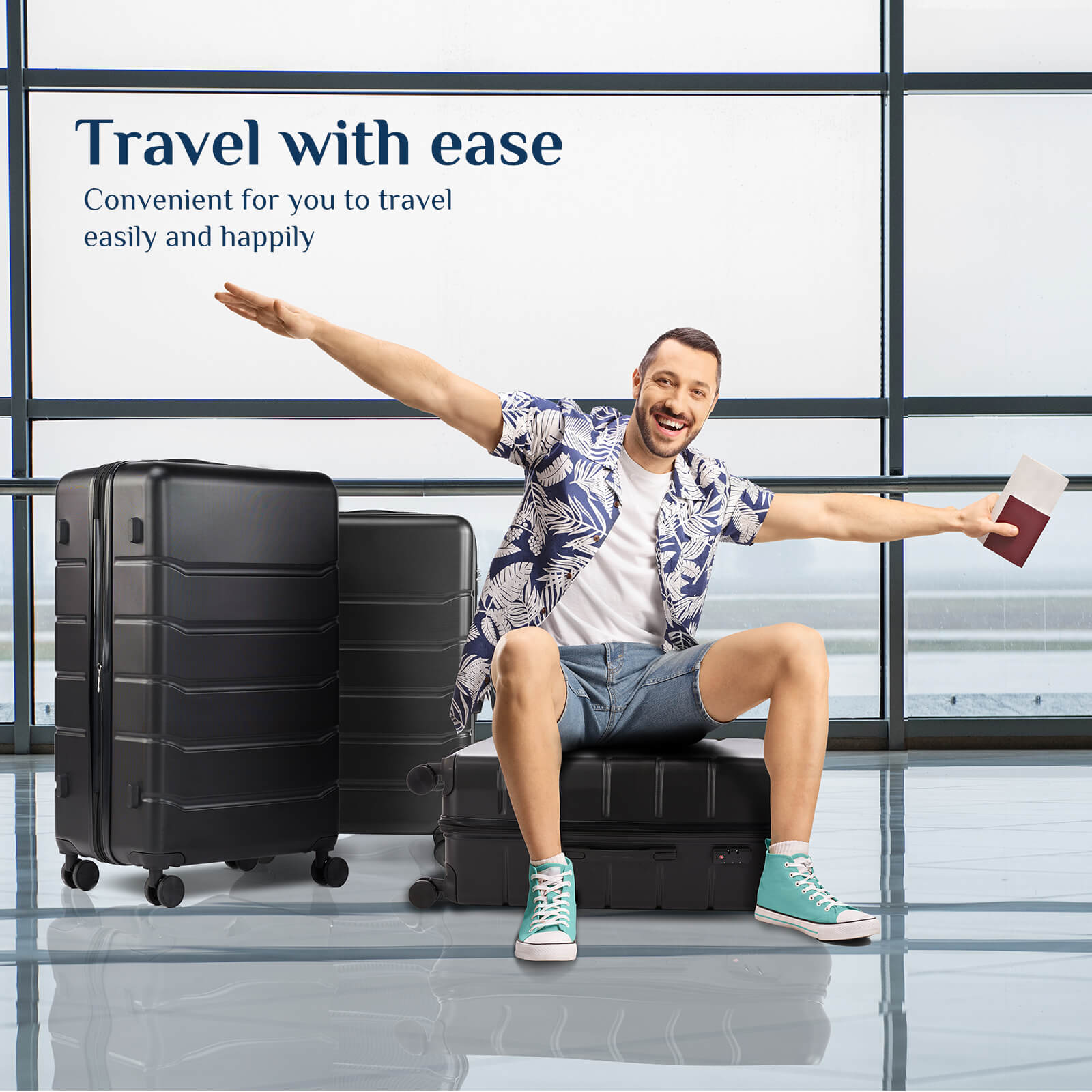 edx Lightweight Trolley Case - 20/24/28 inches, with TSA lock, portable, for travelling, business trips