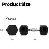 EDX Rubber Hex Dumbbell – Anti-Roll Grip for Strength Training, Home Gym & Full-Body Workouts