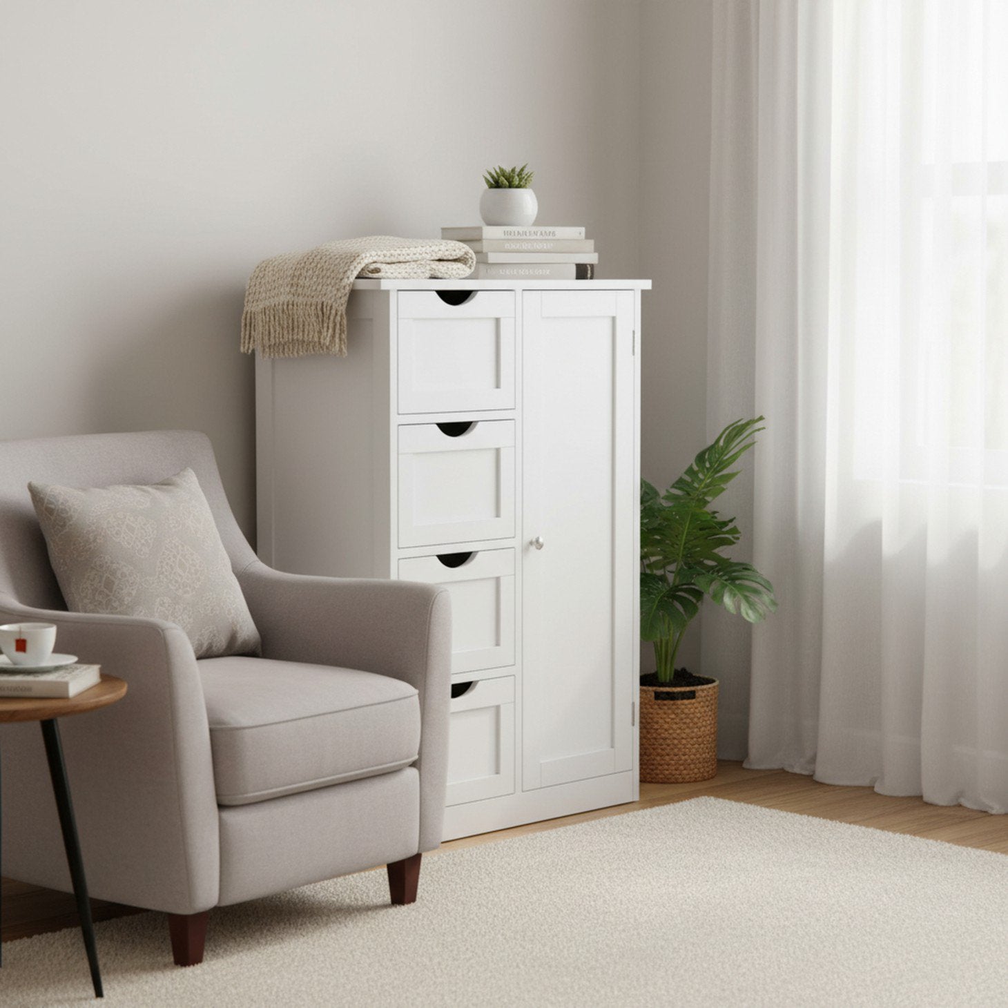 EDX Drawer Wooden Dresser Chest for Bedroom, Storage Cabinet for Living Room Closet