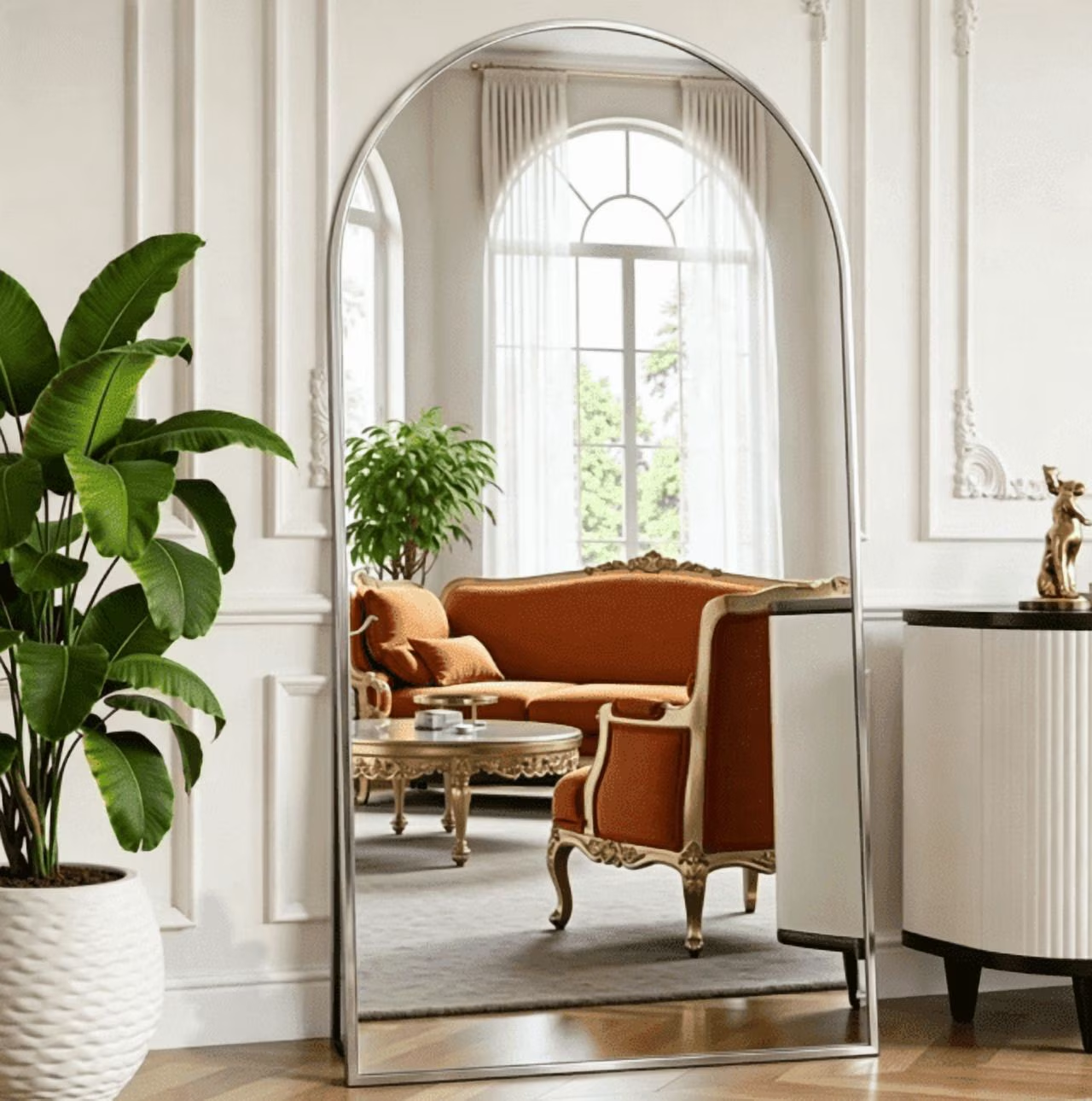 EDX Full Length Mirror Full Body Mirror Arched Free Standing Wall Mounted Leaning Hanging Floor Mirrors