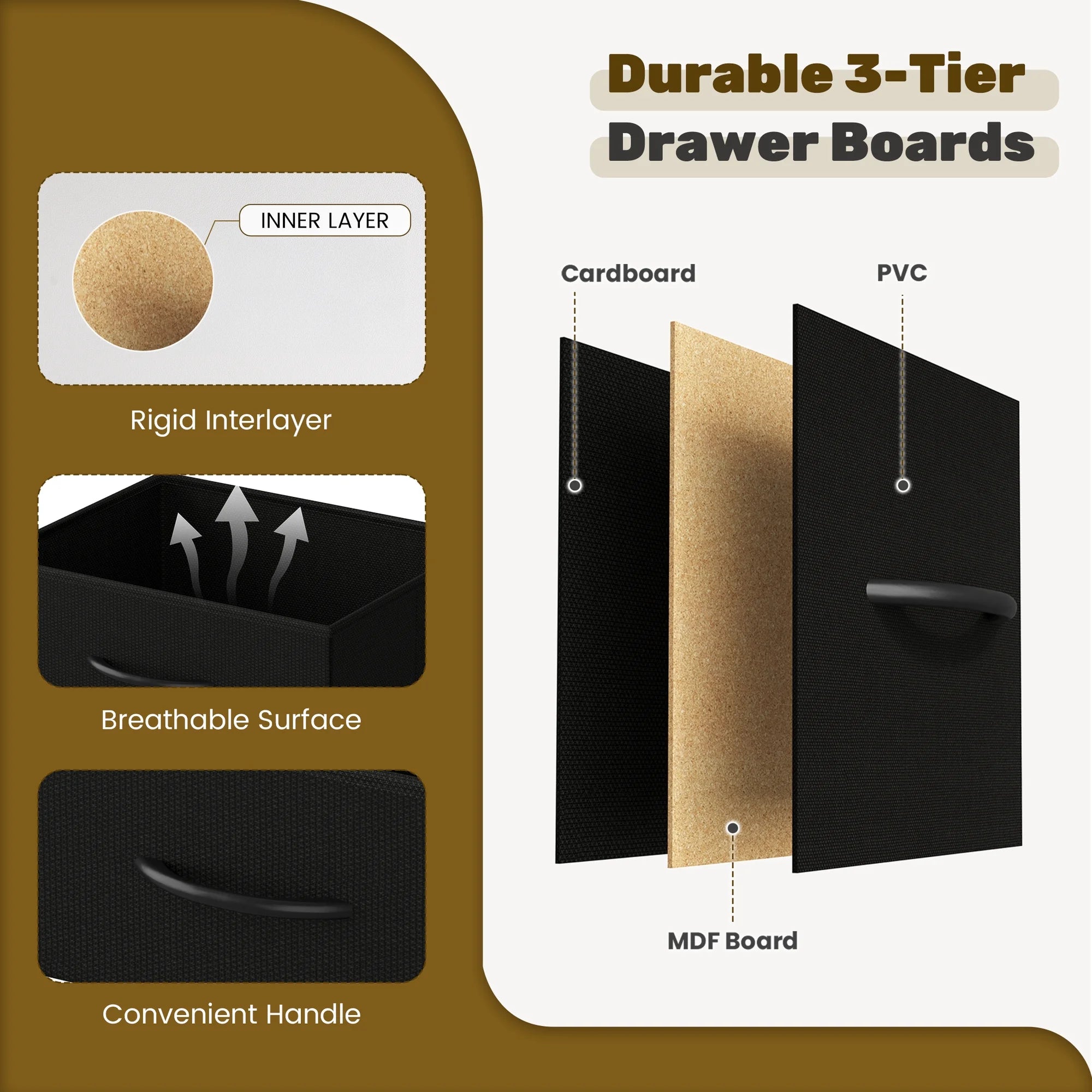 EDX 10 Drawers Fabric Cabinet, Clothes Storing, Storage Tower Organizer TV Stand, for Bedrooms, Wardrobes, Entryways, and Living Rooms