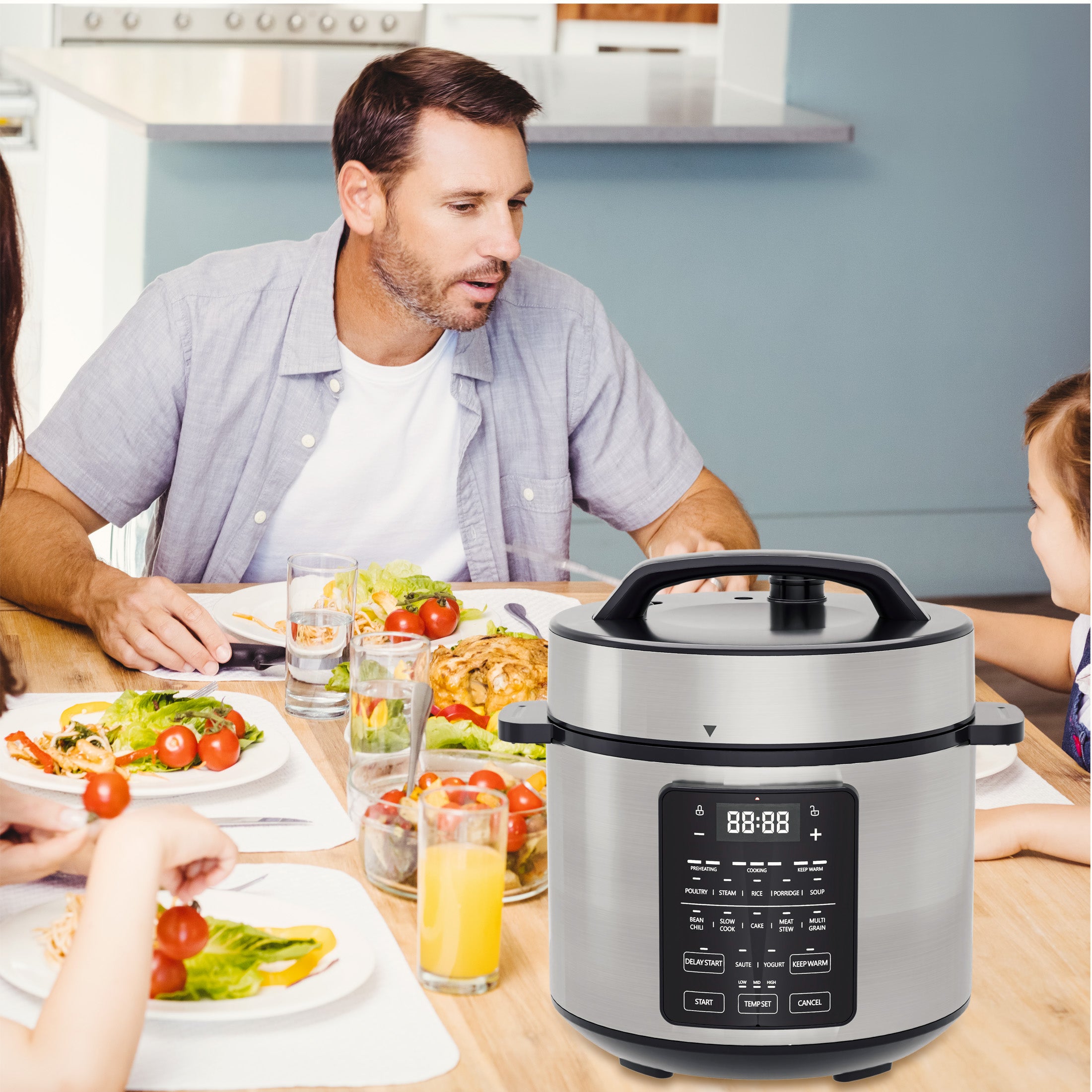 edx Instant Cooker 6 Quart 12-in-1 Electric Pressure Cooker Multi-Function Features & Stainless Steel Pot