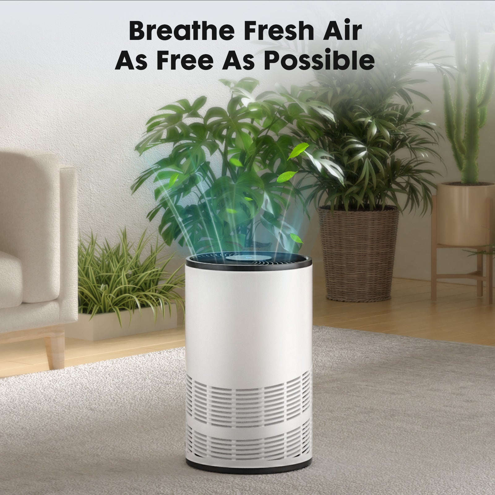 Air Purifier for Home and Bedroom, HEPA Filter, Removes Smoke, Pollen, Dander and Odors
