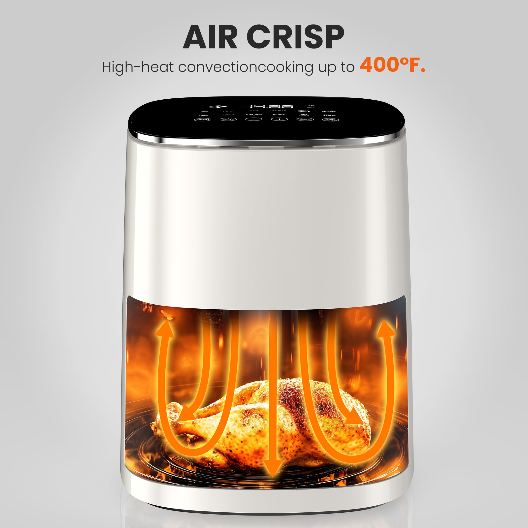 edx Air Fryer,Compact & Large 6 Qt with 400F for Crispy, Electric Hot Oven Oilless Multifunctional Cooker with Digital LED Touchscreen, Auto Shut-off, ETL Certified, Beige