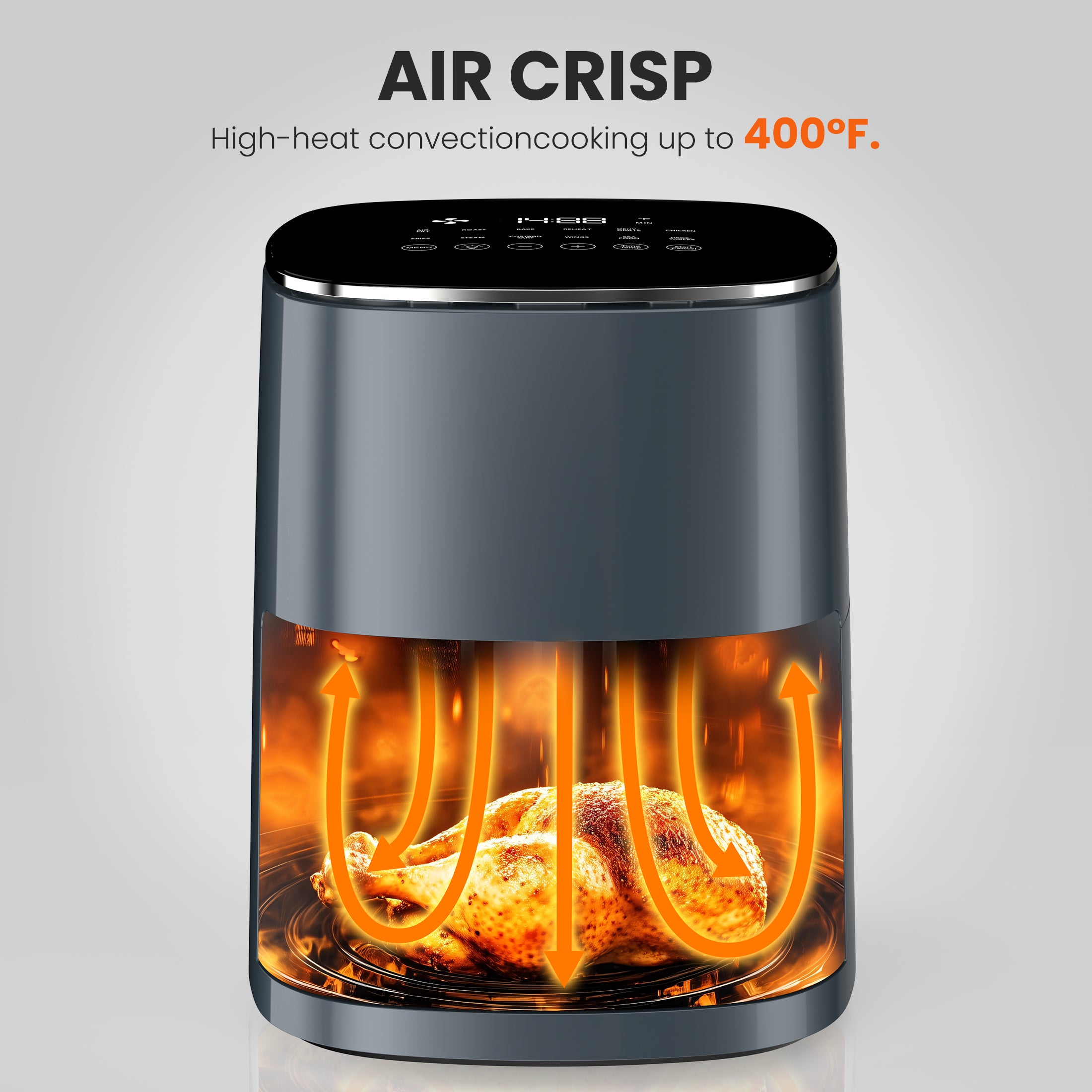 edx Air Fryer,Compact & Large 6 Qt with 400F for Crispy, Electric Hot Oven Oilless Multifunctional Cooker with Digital LED Touchscreen, Auto Shut-off, ETL Certified, Beige