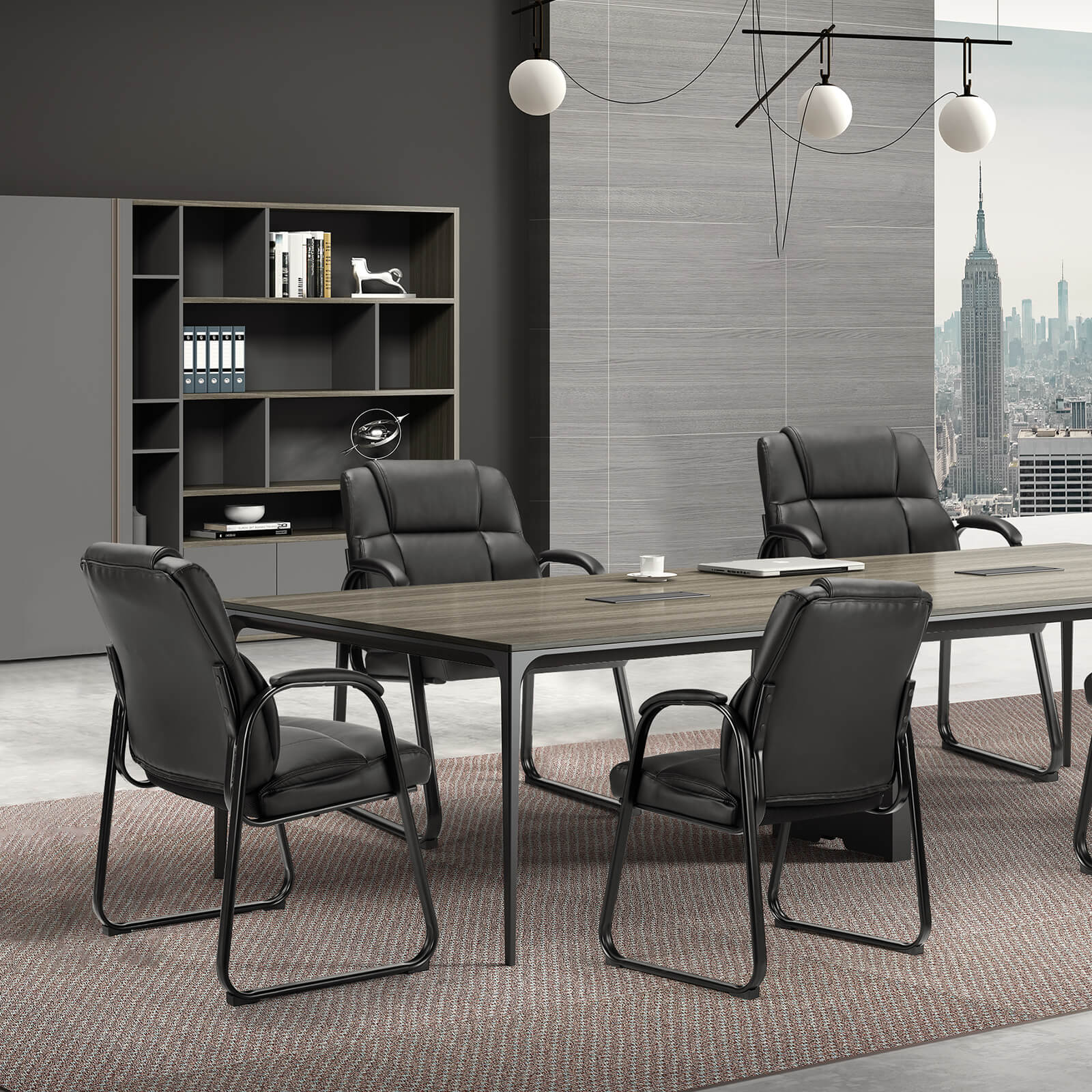 Waiting Room Chairs-Big and Tall PU Leather Without Wheels,for Reception Area Conference Room Lobby Home Computer Desk Bedroom Elderly