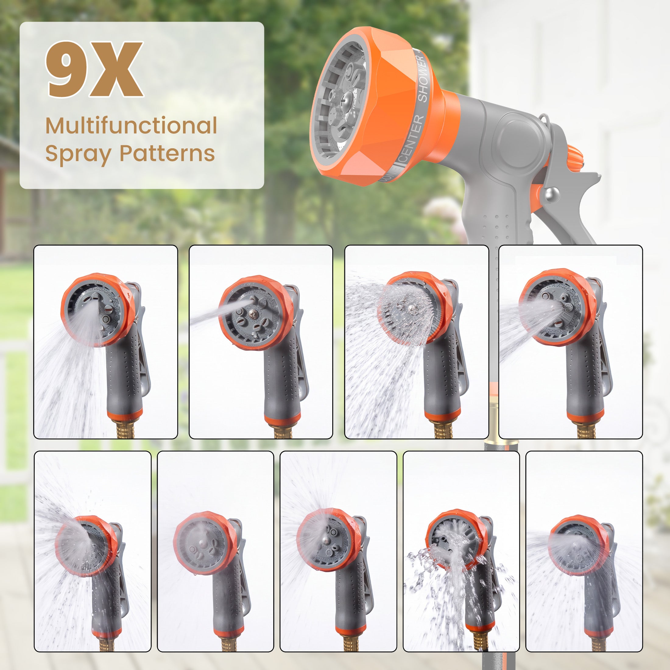 EDX Garden Hose Reel, 1/2 inch Wall-Mounted Hose Storage with Crank Handle for Yard and Garden, Gray