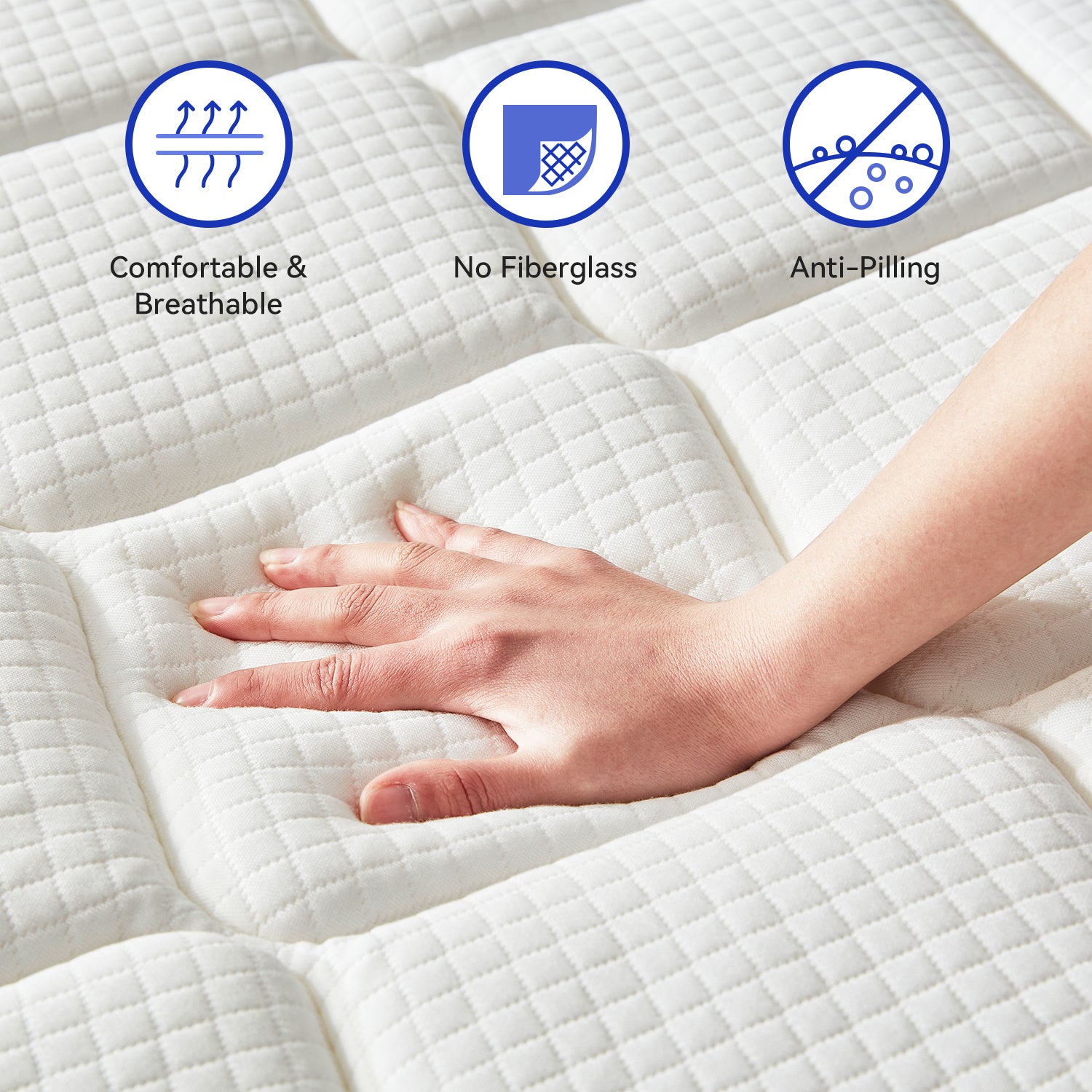 ZUNMOS Spring Hybrid Foam Mattress for Pressure Relief, CertiPUR-US Certified Mattresses with Durable Support, Mattress in a Box