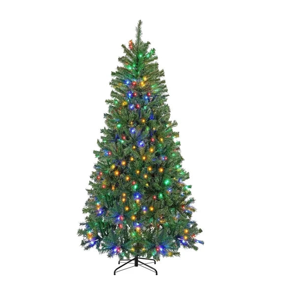 edx Artificial Christmas Tree, Green Artificial Xmas Tree, With Branch Tips & Foldable Base, For Home, Office, Party Decoration