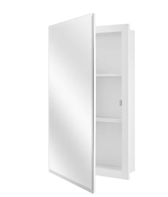 EDX Medicine Cabinet, Single Door Beveled Medicine Cabinet with Mirror Door , Rectangular Beveled Edge Frame