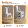 EDX Modern Metal Stackable 18” Dining Chairs Hold up to 250lbs, Set of 4