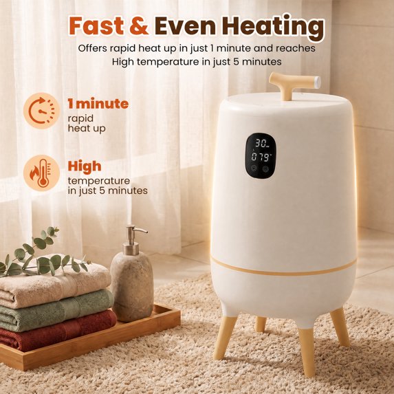 20L Towel Warmer Bucket, 450W Electric Towel Heater with 3 Heat Settings, 8-Hour Timer, Aroma Box, Tip-Over & Overheat Protection,for Home Bathroom