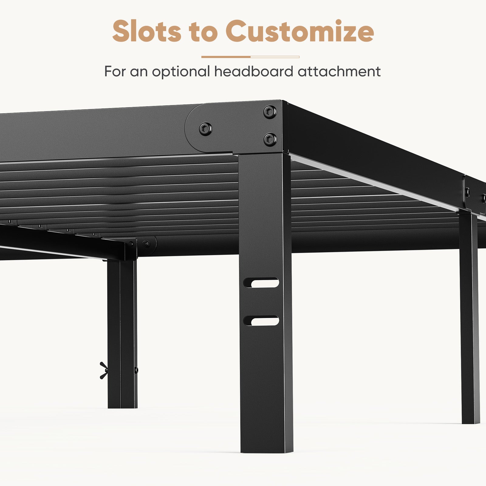 ZUNMOS 14 Inches Twin Bed Frame, Heavy Duty Metal Platform with Storage Space Under Frame, No Box Spring Needed Twin Size Bed Frame, Black