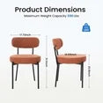 edx Upholstered Dining Chairs, Mid Century Modern Round Dining Room Chairs for Vanity For Living Room Set of 4
