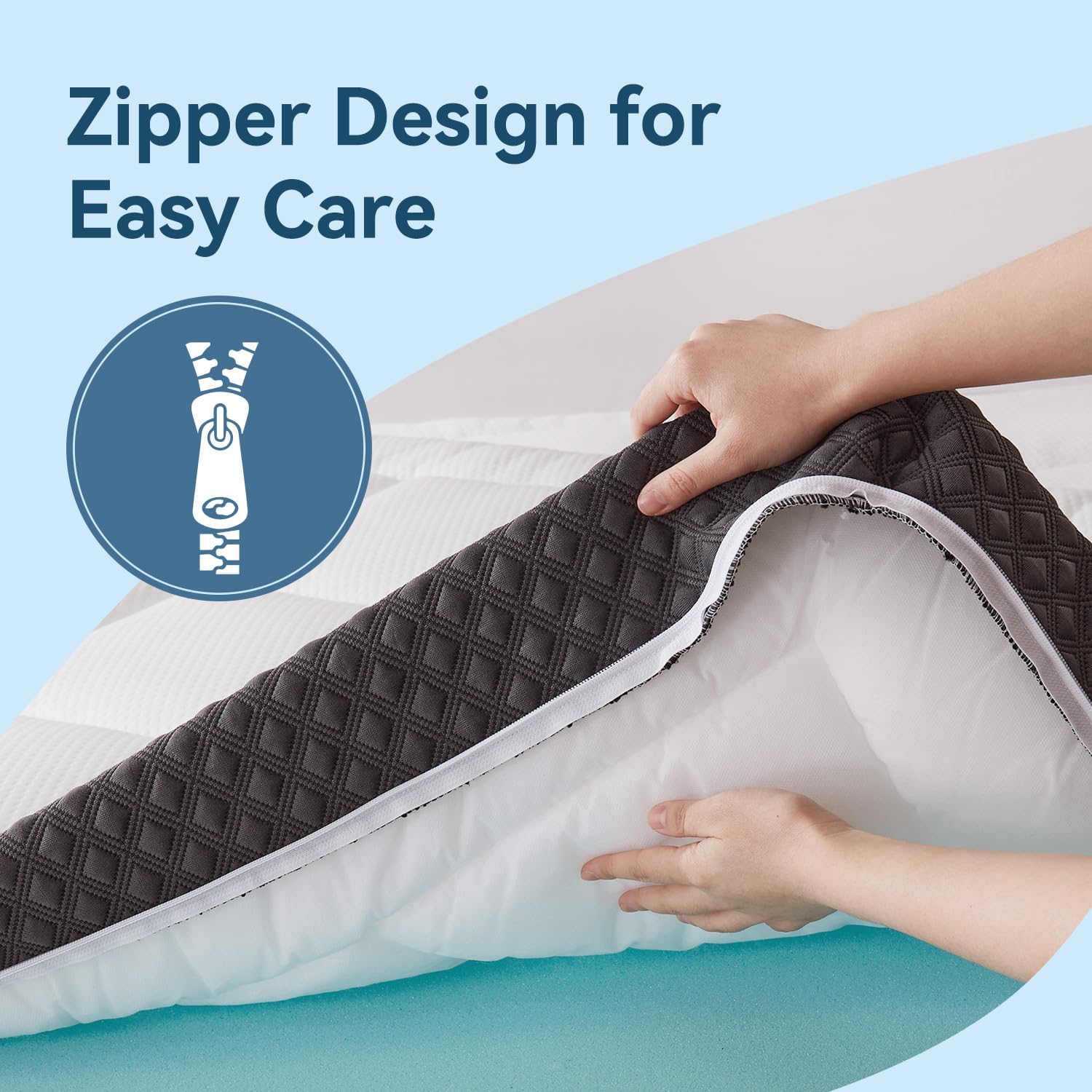 ZUNMOS Memory Foam Mattress for Cool Sleep, CertiPUR-US Certified Pressure Relieving, Removeable Cover Medium Firm Mattresses, Fiberglass Free, Mattress in a Box