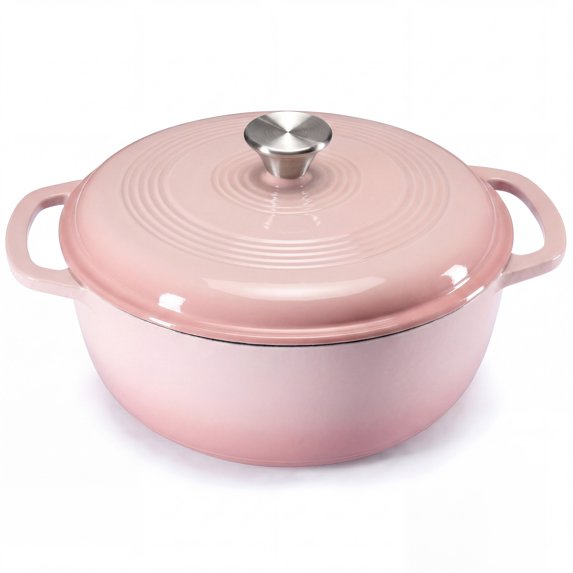 edx 6QT Enamel Cast Iron Dutch Oven with Lid, 11 Inch Heavy-Duty Non Stick Casserole Pot Safe up to 500° F Kitchen Essentials Bread Baking, Braising, Stews, Roasting