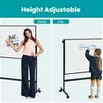 edx 46x32 Mobile Magnetic Whiteboard with Aluminum Stand & Wheels for Home Office, Classroom