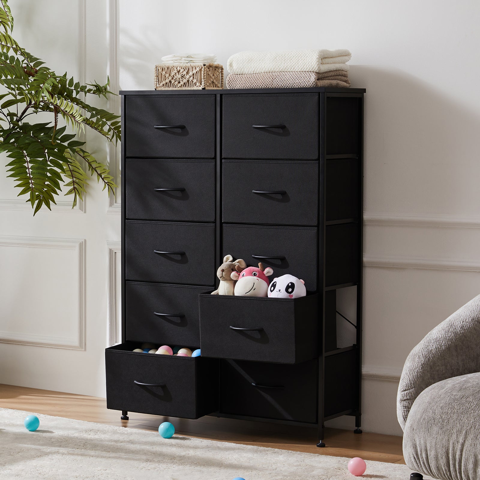 edx Dressers for Bedroom with 10 Drawers Storage Tower Tall Dresser Fabric Dressers