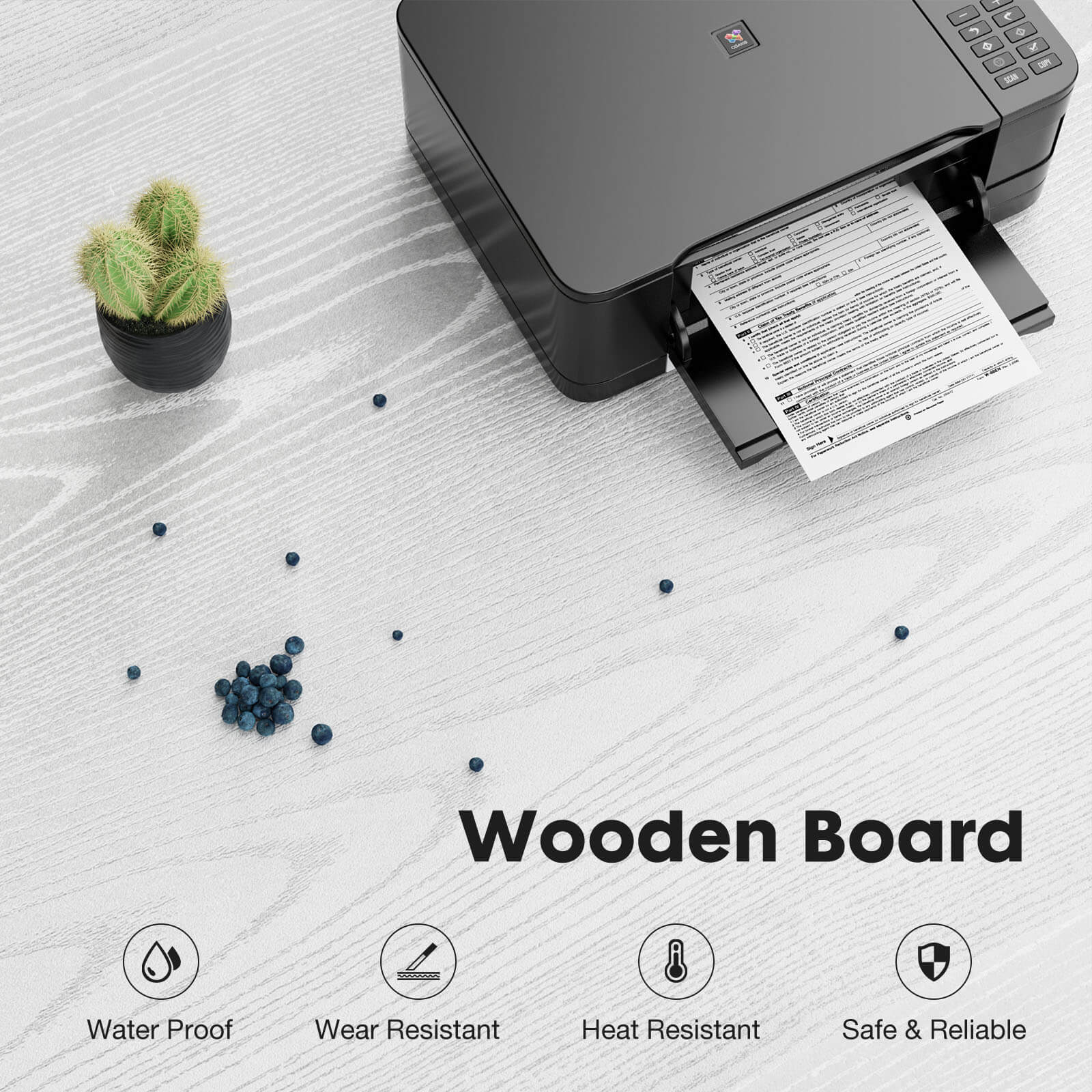 edx Lateral File Cabinet - with 3 Drawers, Rolling Wooden File Storage Drawer, Black Printer Stand Under Desk Organiser for Office, Home