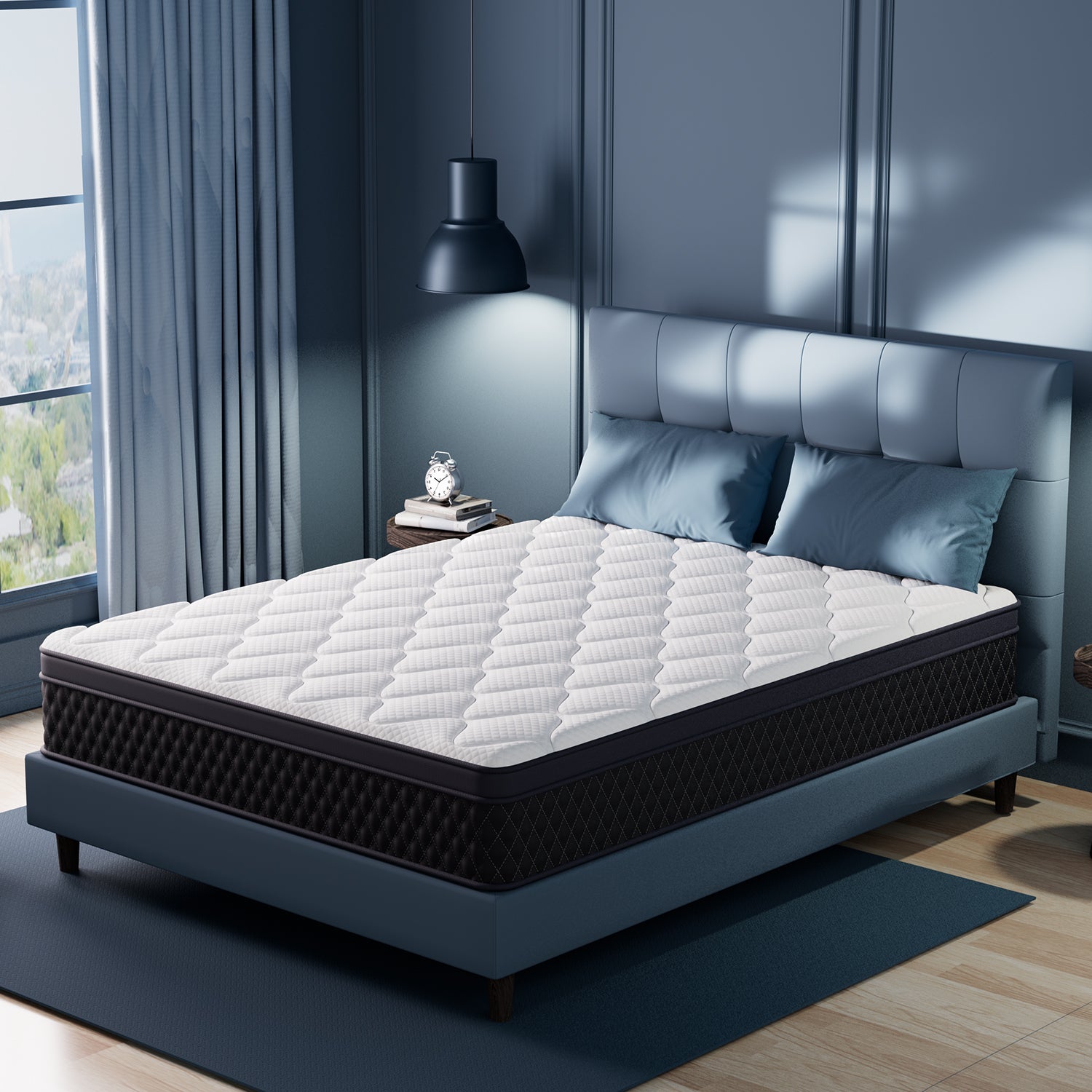 ZUNMOS Spring Hybrid Foam Mattress for Pressure Relief, CertiPUR-US Certified Mattresses with Durable Support, Mattress in a Box